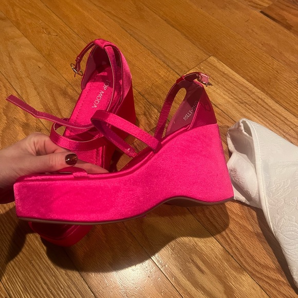 Fashion Nova Shoes - Hot pink platform sandals